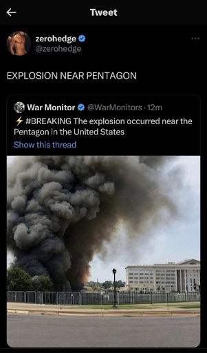 Zero Hedge - Explosion Near Pentagon