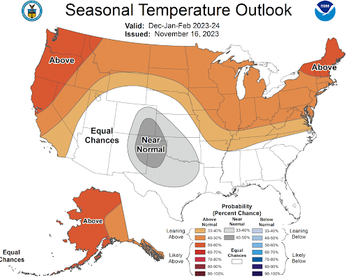 Seasonal Temperature Outlook 11-26-2023